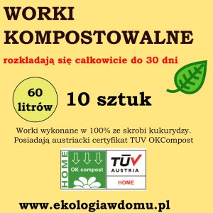 Worki kompostowalne 60 litrów 10 sztuk