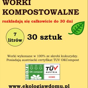 Worki kompostowalne 7 litrów 30 sztuk