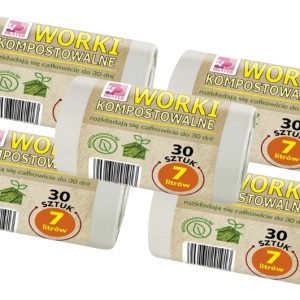 Worki kompostowalne na odpadki BIO 7 litrów 150 sztuk - pakiet