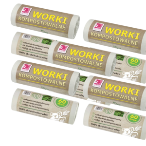 Worki kompostowalne  na odpadki BIO 60 litrów 50 sztuk - pakiet
