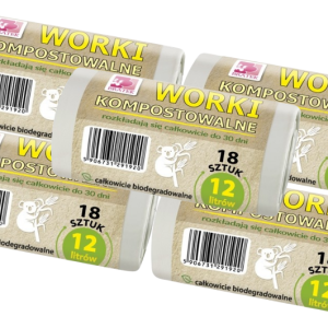 Worki kompostowalne na odpadki BIO 12 litrów 90 sztuk - pakiet